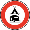 Forbidden to tents and caravans